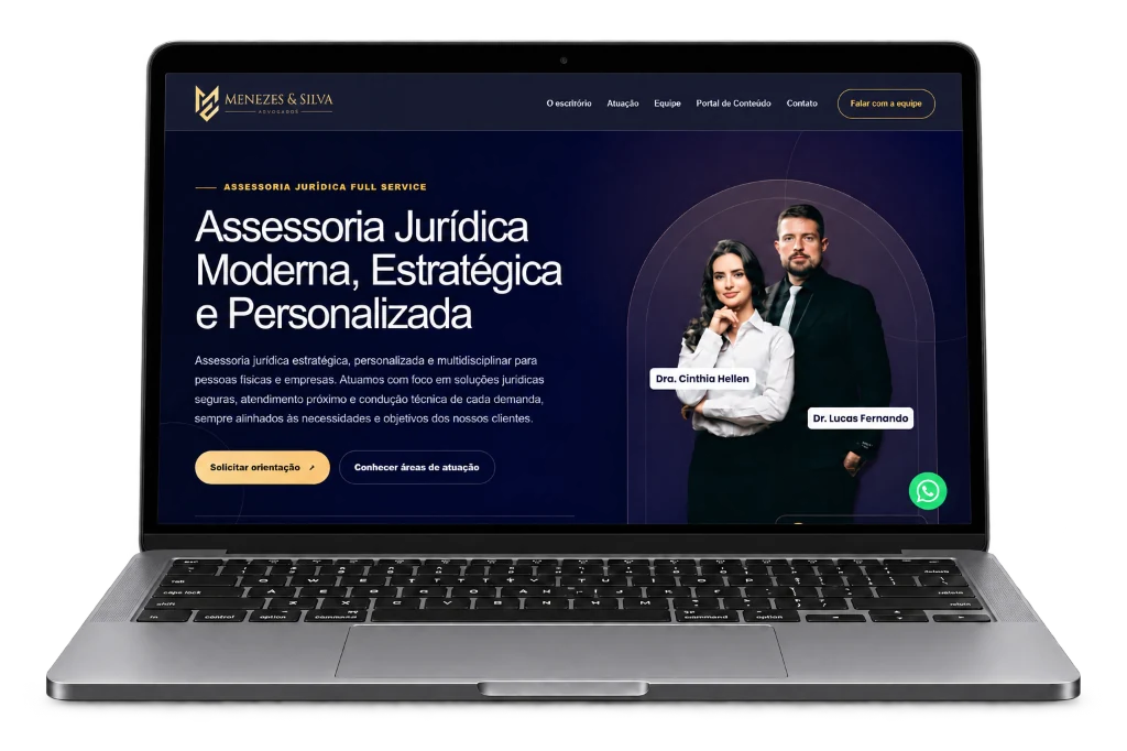 Mockup do projeto Menezes & Silva Advogados