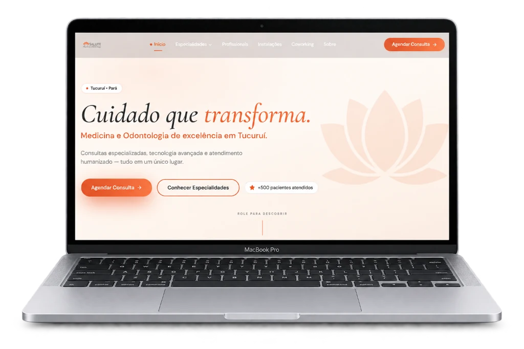 Mockup do projeto Salute Med & Odonto