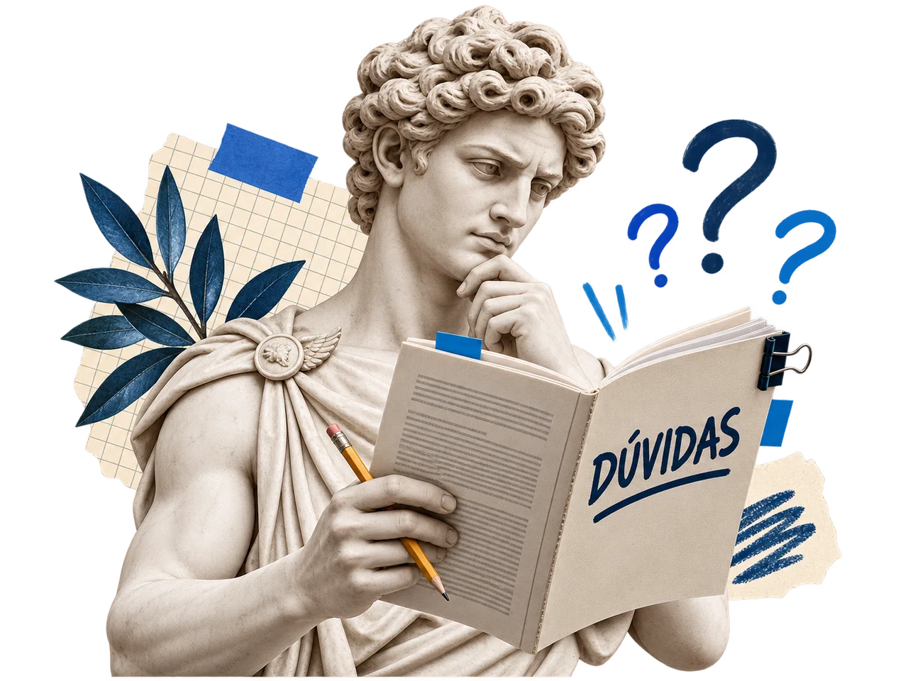 Escultura clássica consultando perguntas e respostas